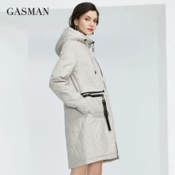 GASMAN 2022 New Spring Autumn Jacket Trench coat women long parka Thin Cotton Fashion Warm high quality women's jackets 81872