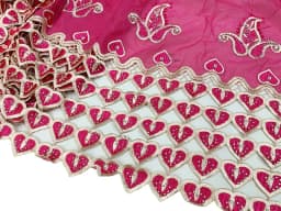 Luxury Scarf High Quality 100% Cotton Dubai African Women Islamic Scarf LOVE Pattern Embroidery Chemical Lace Scarf 2 Color