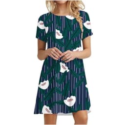 Floral Print Short Dresses For Women Elegant Mini Dress Woman Short Sleeve Vintage Dress Summer 2022 New Fashion Casual Clothing