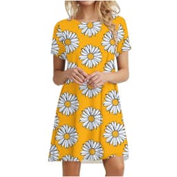 Floral Print Short Dresses For Women Elegant Mini Dress Woman Short Sleeve Vintage Dress Summer 2022 New Fashion Casual Clothing