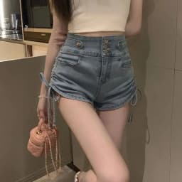 Hot Aesthetic Trendy Sexy Casual Short Pants Women's Korean Summer Wide Leg Fashion Clothing High Waist Jean Denim Shorts Female