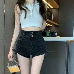 Hot Aesthetic Trendy Sexy Casual Short Pants Women's Korean Summer Wide Leg Fashion Clothing High Waist Jean Denim Shorts Female