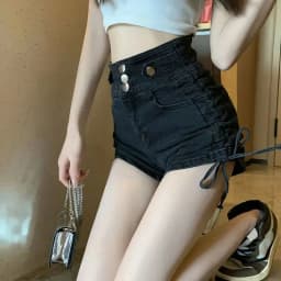 Hot Aesthetic Trendy Sexy Casual Short Pants Women's Korean Summer Wide Leg Fashion Clothing High Waist Jean Denim Shorts Female