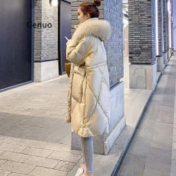 Autumn Winter Jacket Women Parka Warm Thick Long Down Cotton Coat Female Loose Oversize Hooded Women Winter Coat
