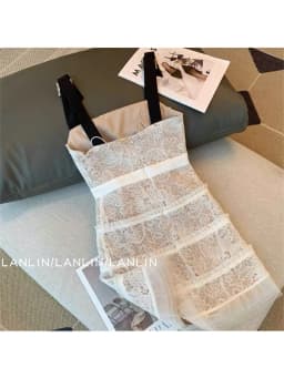 French Vintage Dresses Women Fashion Sexy Lace Sleeveless Elegant Mini Frocks 2023 Summer Slim Party A-line Vestidos Y2k Mujer