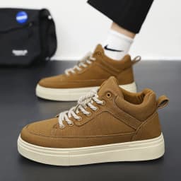 Men's Canvas Shoes Fashion Spring Solid High Top Vulcanized Shoes Men Flat Design Casual Sneakers Man Board Shoes