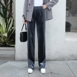 Women's Pants Straight Female Trousers Wide Leg Korean Style Fashion Streetwear Vintage Velvet Casual Loose Pants Suits Office