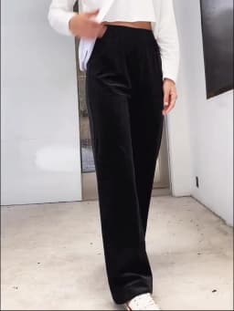 Women's Pants Straight Female Trousers Wide Leg Korean Style Fashion Streetwear Vintage Velvet Casual Loose Pants Suits Office
