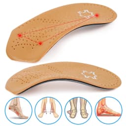 Leather Orthopedic Insoles Orthotics Flat Foot Health Sole Pad Heel Cushions Shoes Insert Arch Support Pad For Plantar fasciitis
