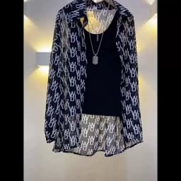 Women's Chiffon T-shirt Letter Plaid Tee Shirts Female Summer Loose Top Long Sleeve T-shirts See Through Thin Tops Coat