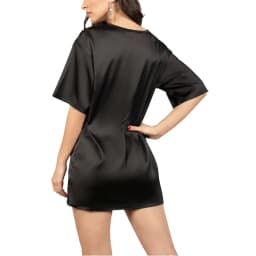 Oversize Satin Women Long T-Shirts Fashion Casual Loose Short Sleeve Streetwear Tops Women's Clothing M30665