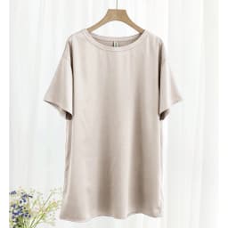 Oversize Satin Women Long T-Shirts Fashion Casual Loose Short Sleeve Streetwear Tops Women's Clothing M30665