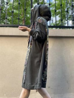 Amax luluE Autumn 2024 Vintage Printed Hooded Dress Women Casual Loose Vestidos Female Harajuku Floral Punk Fitness Long Clothes