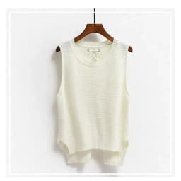 Round Neck Short Front Long Sweater Vest Women College Style Loose Large Size Casual Knitted Sweater Vest Pullover Female Spring