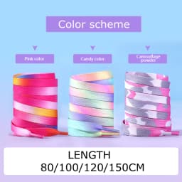 Flat Shoelaces Rainbow Color Shoe Laces Casual Canvas Shoes Colorful Shoelace Print Gradient Suitable for All Unisex New 1Pair
