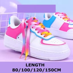 Flat Shoelaces Rainbow Color Shoe Laces Casual Canvas Shoes Colorful Shoelace Print Gradient Suitable for All Unisex New 1Pair
