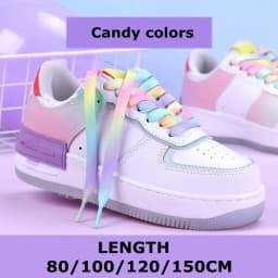 Flat Shoelaces Rainbow Color Shoe Laces Casual Canvas Shoes Colorful Shoelace Print Gradient Suitable for All Unisex New 1Pair