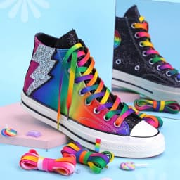 Flat Shoelaces Rainbow Color Shoe Laces Casual Canvas Shoes Colorful Shoelace Print Gradient Suitable for All Unisex New 1Pair