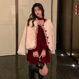 Red Velvet Elegant Party Women's Mini Dresses Christmas Wram French Vintage Dress Ladies Casual Korean Vestidos 2023 New Year