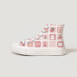 Amy and Michael Sweet Kawaii Shoes Lovely Girls Students Hand Painted Canvas Sneakers Women High Top Casual Flat Espadrilles
