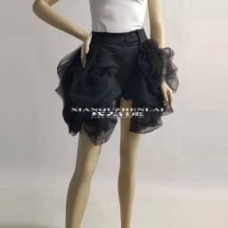 Womens Clothing 2022 Fashion Gothic Modis Tulle Skirt Design Sense Niche High Waist bud Tutu Irregular Skirt Shorts Feminino