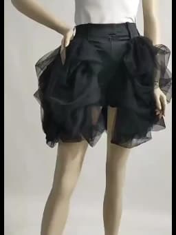 Womens Clothing 2022 Fashion Gothic Modis Tulle Skirt Design Sense Niche High Waist bud Tutu Irregular Skirt Shorts Feminino