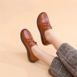 Lace Up Flats Women's Oxfords Split Leather Shoes Female Designer Loafers Woman Black Slip Ons Ladies Driving Shoes Retro Loafer