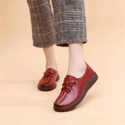 Lace Up Flats Women's Oxfords Split Leather Shoes Female Designer Loafers Woman Black Slip Ons Ladies Driving Shoes Retro Loafer