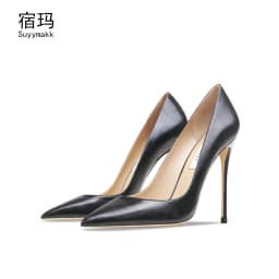 Heels For Women 2025 New Real Leather Pointy Toe High Heels Ladies Shoes With Low Heel Sexy Classic Luxury Pumps Office Shoes