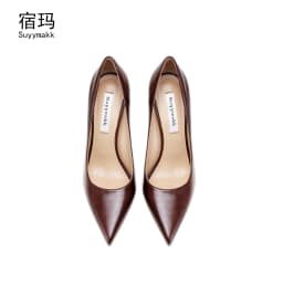 Heels For Women 2025 New Real Leather Pointy Toe High Heels Ladies Shoes With Low Heel Sexy Classic Luxury Pumps Office Shoes