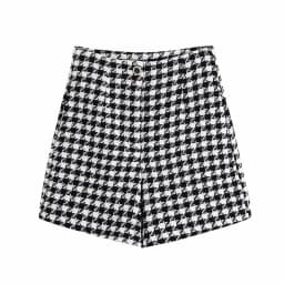 Klacwaya 2021 Women Two-Piece Set Vintage V Neck No Buckle Plaid Textured Blazer Jacket Female High Waist Shorts Elegant Suit