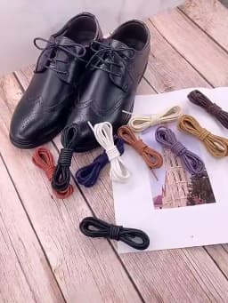 1Pair Cotton Waxed Leather Shoe Round Waxing Shoelaces Durable Polyester Shoelaces Boots Lace Waterproof Leather Shoelace18Color