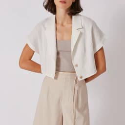 100% Linen Women's Shirt Vintage Notched Collar Short Sleeve Button Up Shirts Elegant Fashion Woman Blouses 2026 Blusas Feminina