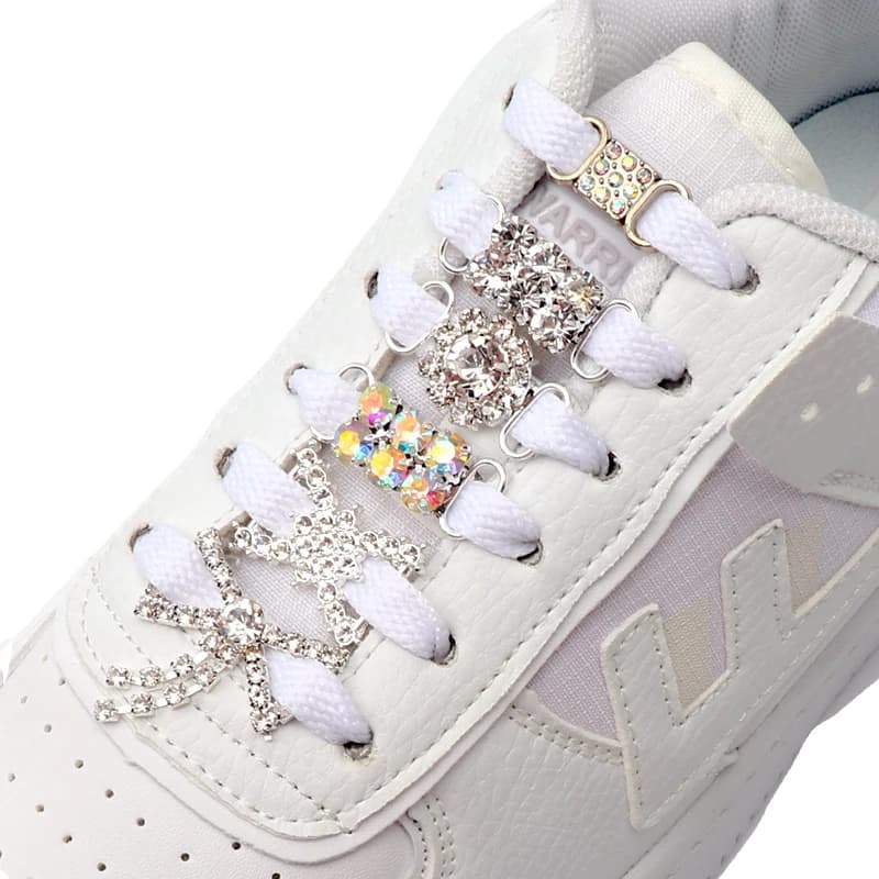 New Diamond Shoelaces Metal Buckle Luxury Rhinestone Shoes Accessories Metal Laces Lock Sneaker Kits Shoe Decorations 2pcs/Pair
