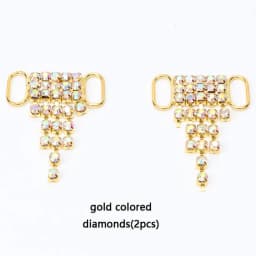 New Diamond Shoelaces Metal Buckle Luxury Rhinestone Shoes Accessories Metal Laces Lock Sneaker Kits Shoe Decorations 2pcs/Pair