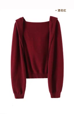 South Korea Dongdaemun pure wool hooded shawl with women's versatile knitwear cashmere cape jacket