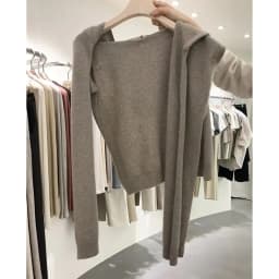 South Korea Dongdaemun pure wool hooded shawl with women's versatile knitwear cashmere cape jacket