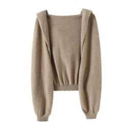 South Korea Dongdaemun pure wool hooded shawl with women's versatile knitwear cashmere cape jacket