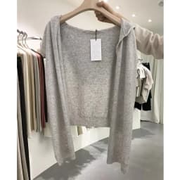 South Korea Dongdaemun pure wool hooded shawl with women's versatile knitwear cashmere cape jacket