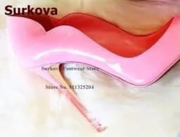 Surkova Gold Hologram Iridescent Mirror Leather Shallow Pumps 12cm Thin High Heel Pointed Toe Slip-on Dress Shoes Red Pink Blue