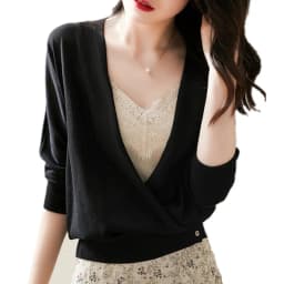 versatile cashmere knit cardigan women spring and Autumn style seven minutes sleeve thin wool sunscreen coat loose top