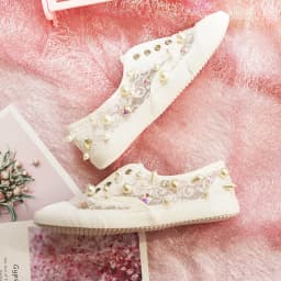 Woman Loafers Knitted Slip On Shoes Spring Handmade Flat Moccasins Ladies Wide Fit Zapatos De Mujer Lace Pearl Diamond