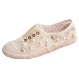 Woman Loafers Knitted Slip On Shoes Spring Handmade Flat Moccasins Ladies Wide Fit Zapatos De Mujer Lace Pearl Diamond