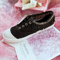 Woman Loafers Knitted Slip On Shoes Spring Handmade Flat Moccasins Ladies Wide Fit Zapatos De Mujer Lace Pearl Diamond