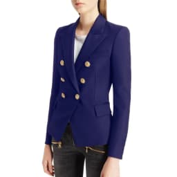 High-end Classic Women's Blazer Double Row Metal Buttons Women's Sports Top Coat Short Formal Work Clothes Women Office Clothing