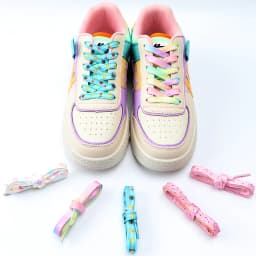 Flat Shoelaces for Sneakers Tennis Shoe Laces Rainbow High Shoelace Printing Pattern Women Man Child Shoe Lace Shoe Accessories