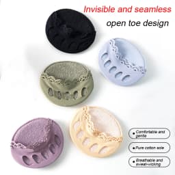 Women Five-Toe Forefoot Cushion Pads for High Heels Invisible Half Shoe Inserts Soft Non-Slip Forefoot Shoe Pads Comfort Shoe