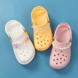 Single piece chain shoes charms plastic pearl Macaron Accessories for clogs shoe Decorations man kids gifts