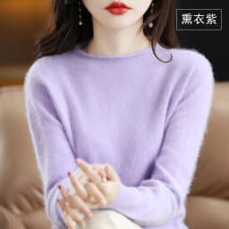 Autumn and Winter 2022 New Women's Sweater 100% Mink Cashmere Women's O-Neck Pullover Casual Knitting Korean Loose Fashion Top