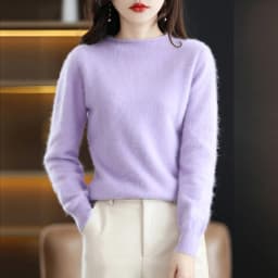 Autumn and Winter 2022 New Women's Sweater 100% Mink Cashmere Women's O-Neck Pullover Casual Knitting Korean Loose Fashion Top